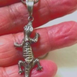 Vintage 925 Silver Mexico Alligator Necklace